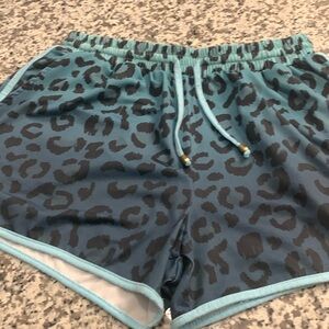 Blue Gradient Leopard Print Jess Lea Shorts